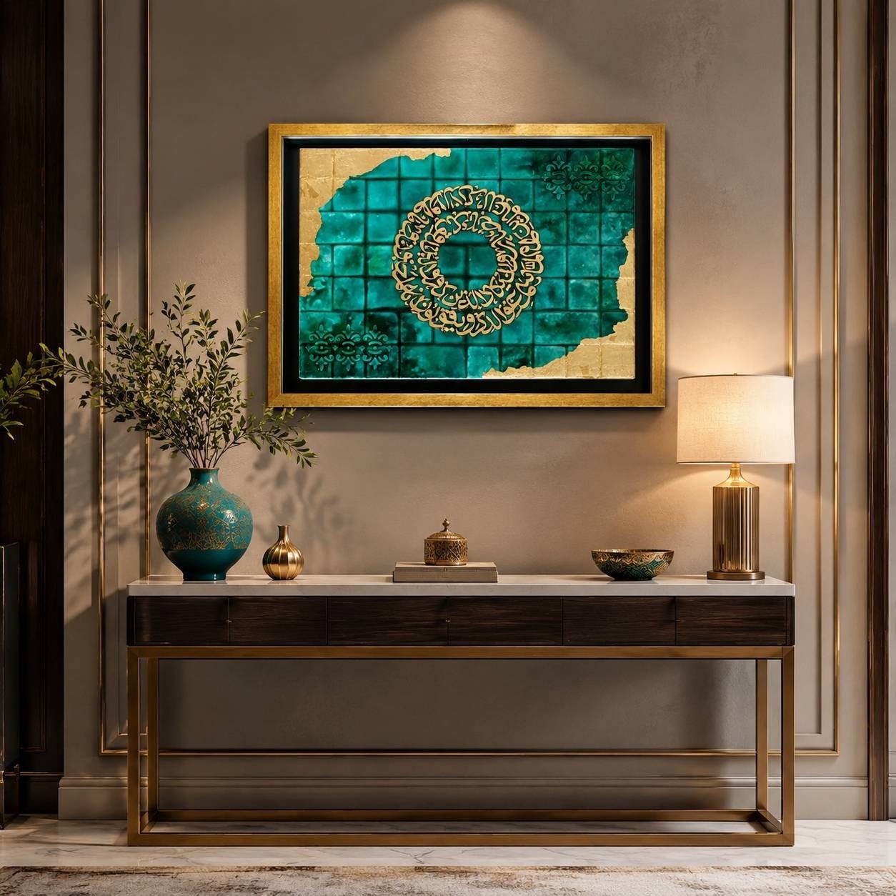 تابلو وان یکاد رزینی طرح نما کاشی